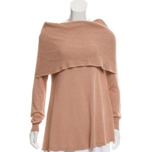 CO. Blush Pink Off-The-Shoulder Cowl Neck Sweater, Size Small